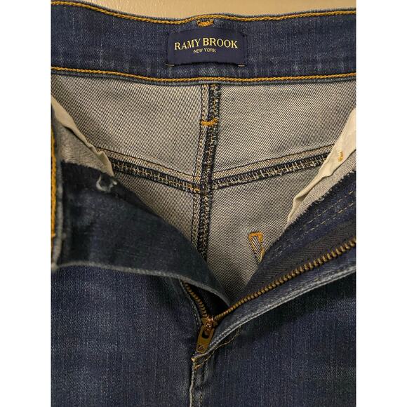 Ramy Brook Madalyn Denim Maxi Skirt US 29 Blue Jean Front Slit Western Preppy - Picture 6 of 12